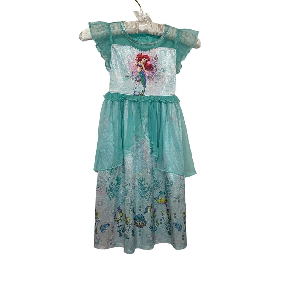 Disney Princess Ariel Nightgown Dress Girls Size 5T Flame Resistant Sleepwear